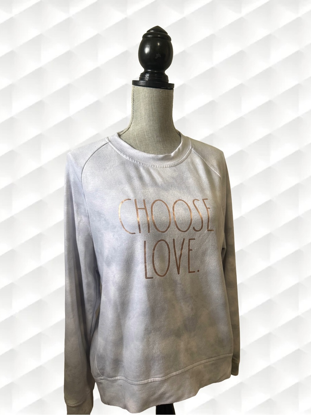 RAE DUNN Cozy Casual Two-Tone Light Gray Crewneck Sweatshirt